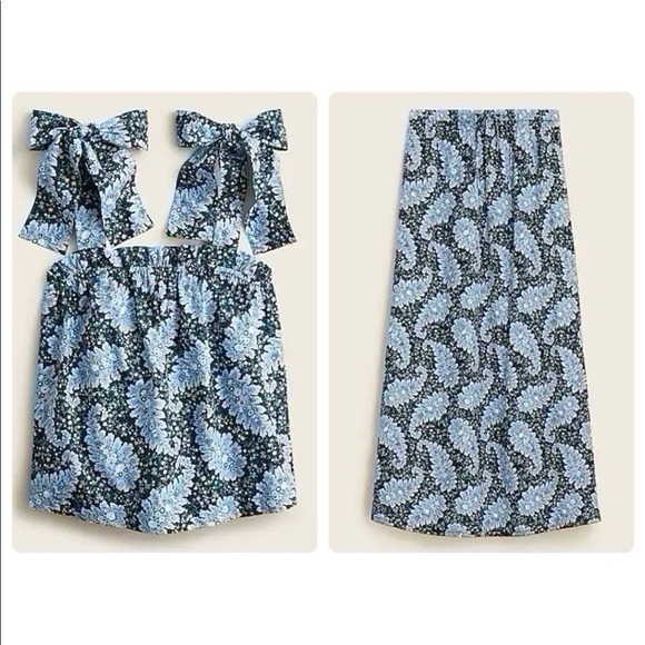J.Crew Women’s Collection Tie-Shoulder Tank and Skirt in Ratti Pacific Paisley - Picture 1 of 16